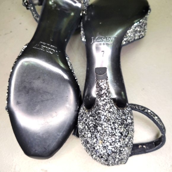 J.Crew Collection Italian Artisan Glitter Peep Toe Heels [NWOT] 🖤🤍 - Picture 12 of 12